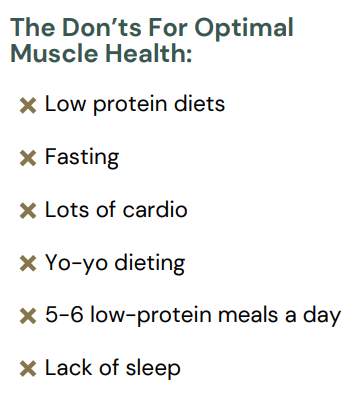 Donts of optimal muscle health