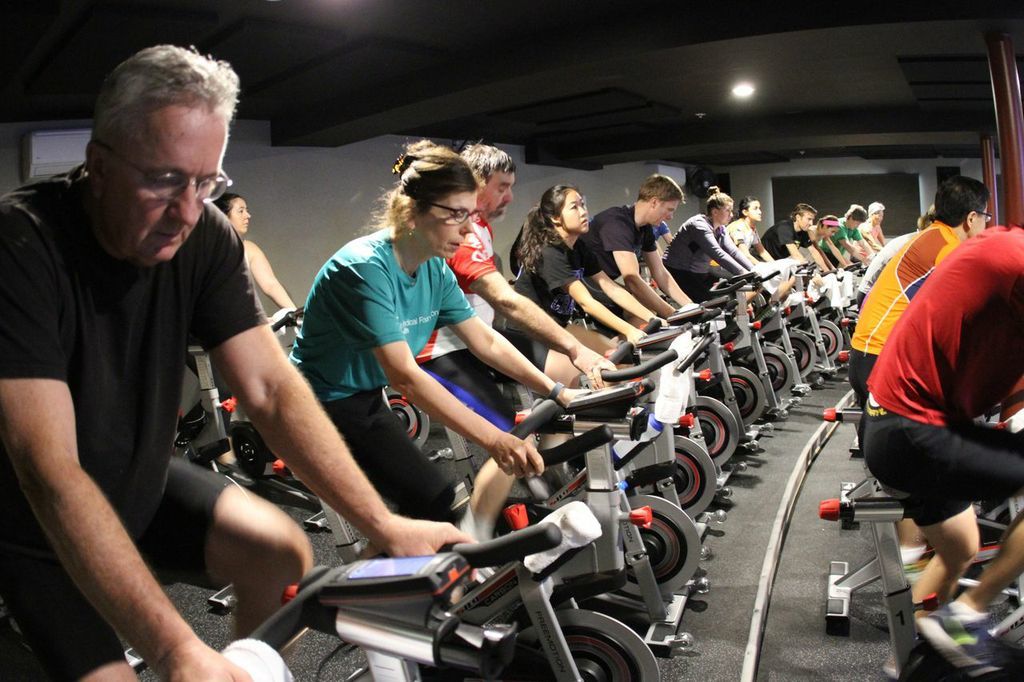 Cycling class at CRUfit