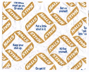 cough drop wrapper