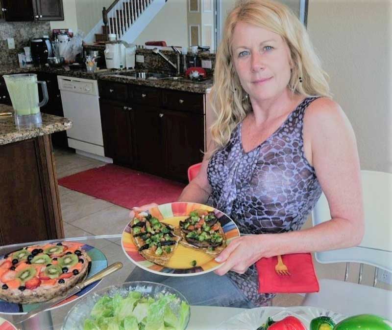 Diane powell showing healthy foods in a Cooking workshop