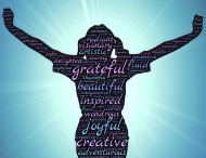 Woman arms raised grateful word collage qualities-954789_1920