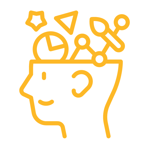 productivity brain with thoughts