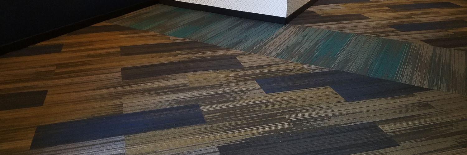 Diagonal Plank Carpet Tile in a Hotel Room