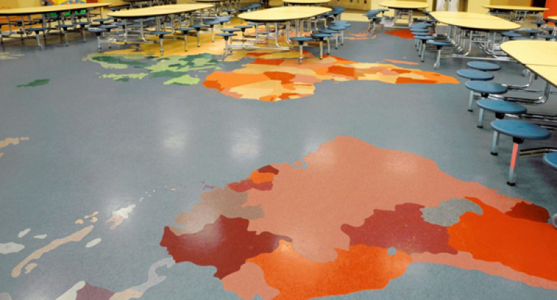 Earth map flooring