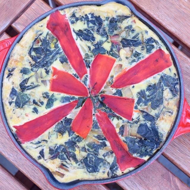 Bell Pepper, Chard & Shiitake Frittata*