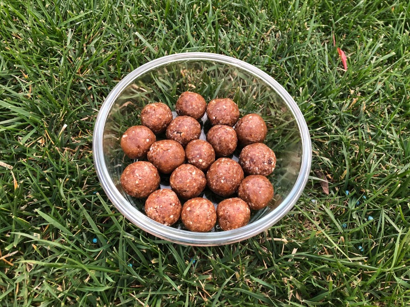 Raw balls in grass