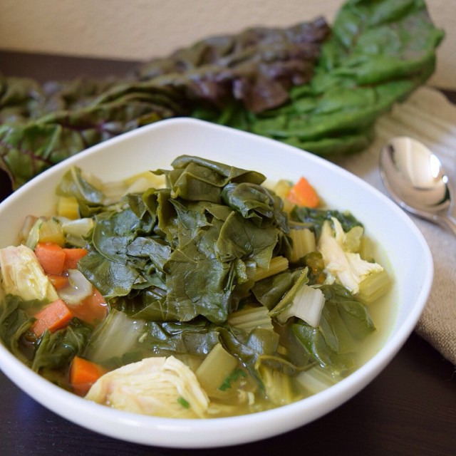 Chicken Bone Broth with Chard_close up*