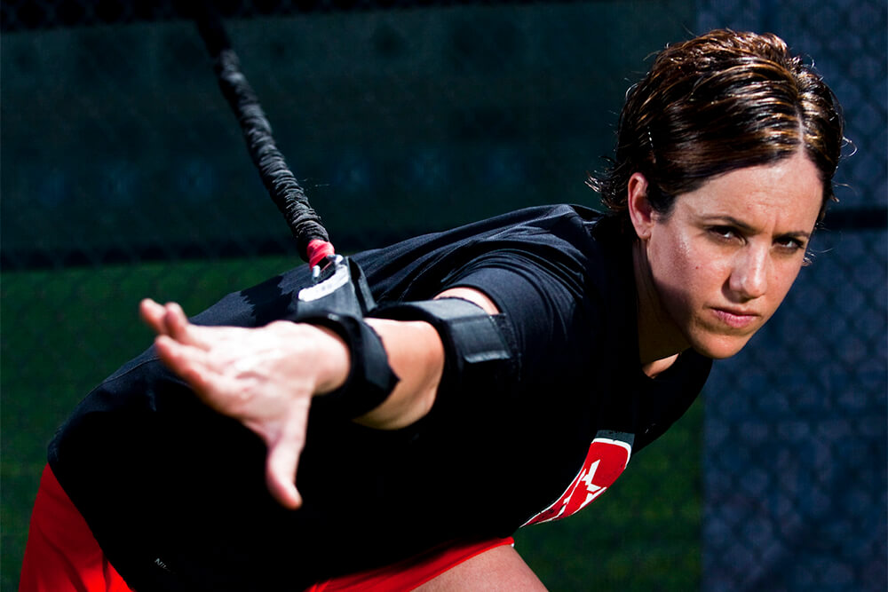 girl working out with conditioning cords at athletic republic
