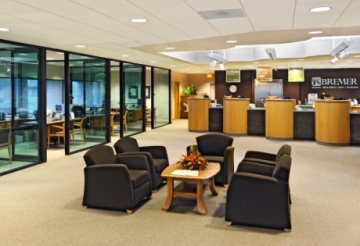 office foyer built by bercher design & construction in baxter, mn