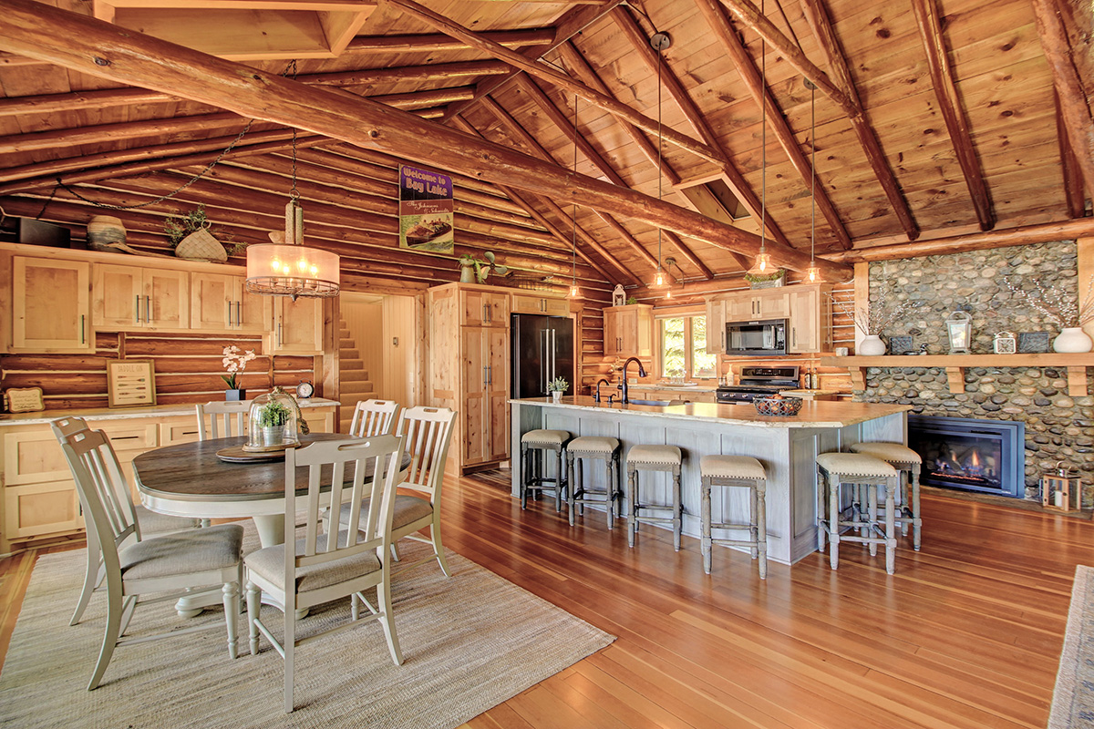 cabin kitchen in deerwood after bercher remodel