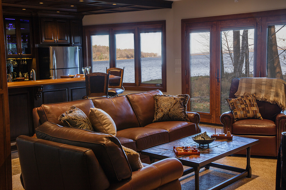Lower Level Family Room Remodel on Gull Lake by bercher design & construction