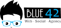 Blue42 Logo Horizontal2 - Black and Blue