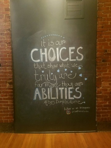 Choices & Abilities Sign at Coolidge Yoga South End