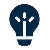 An icon featuring a lightbulb symbolizing the moment of discovery and innovative thinking.