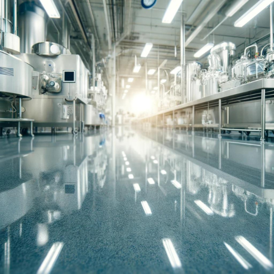 Hard Floor Care Products and Programs Imperial Dade MN Shows Gleaming Floor in Food Processor