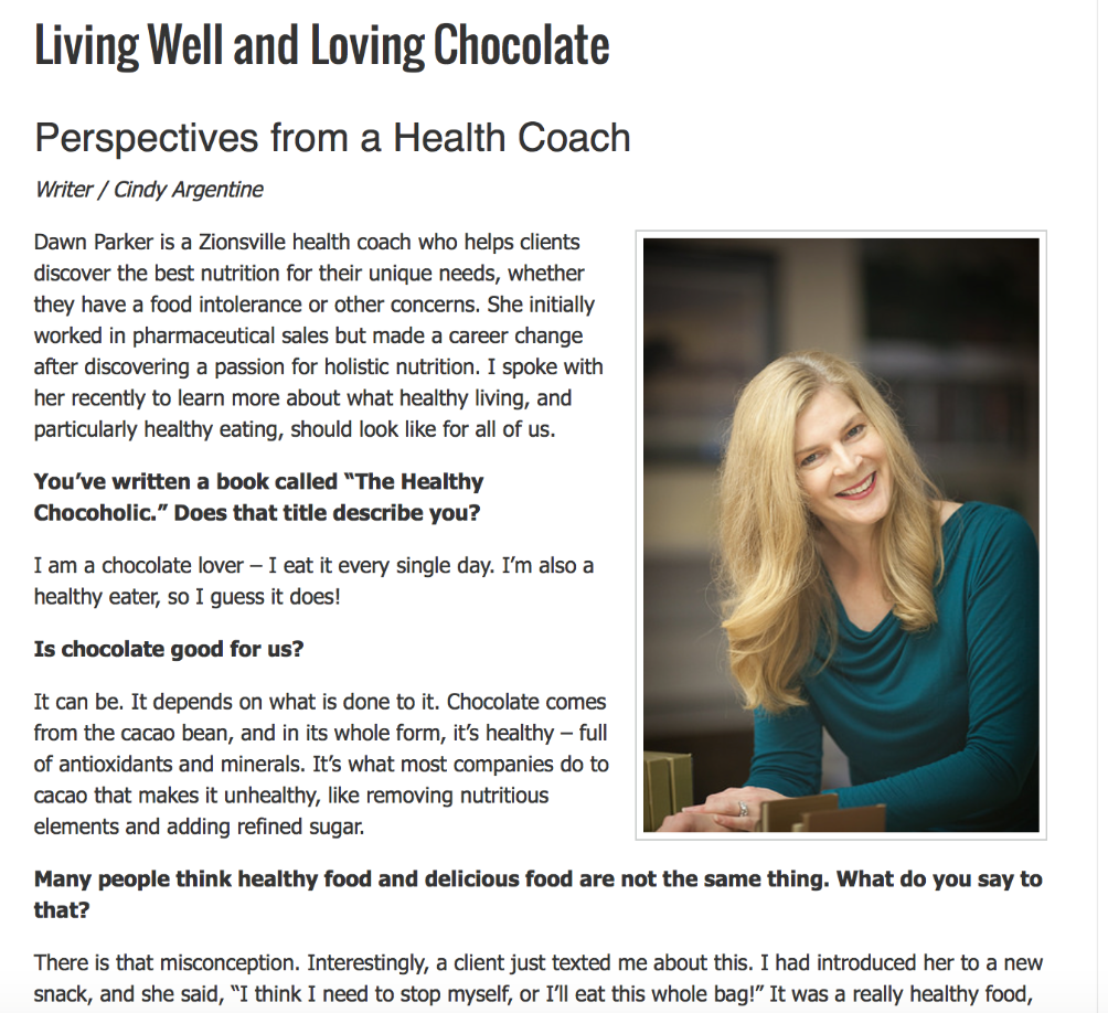 Living Well and Loving Chocolate