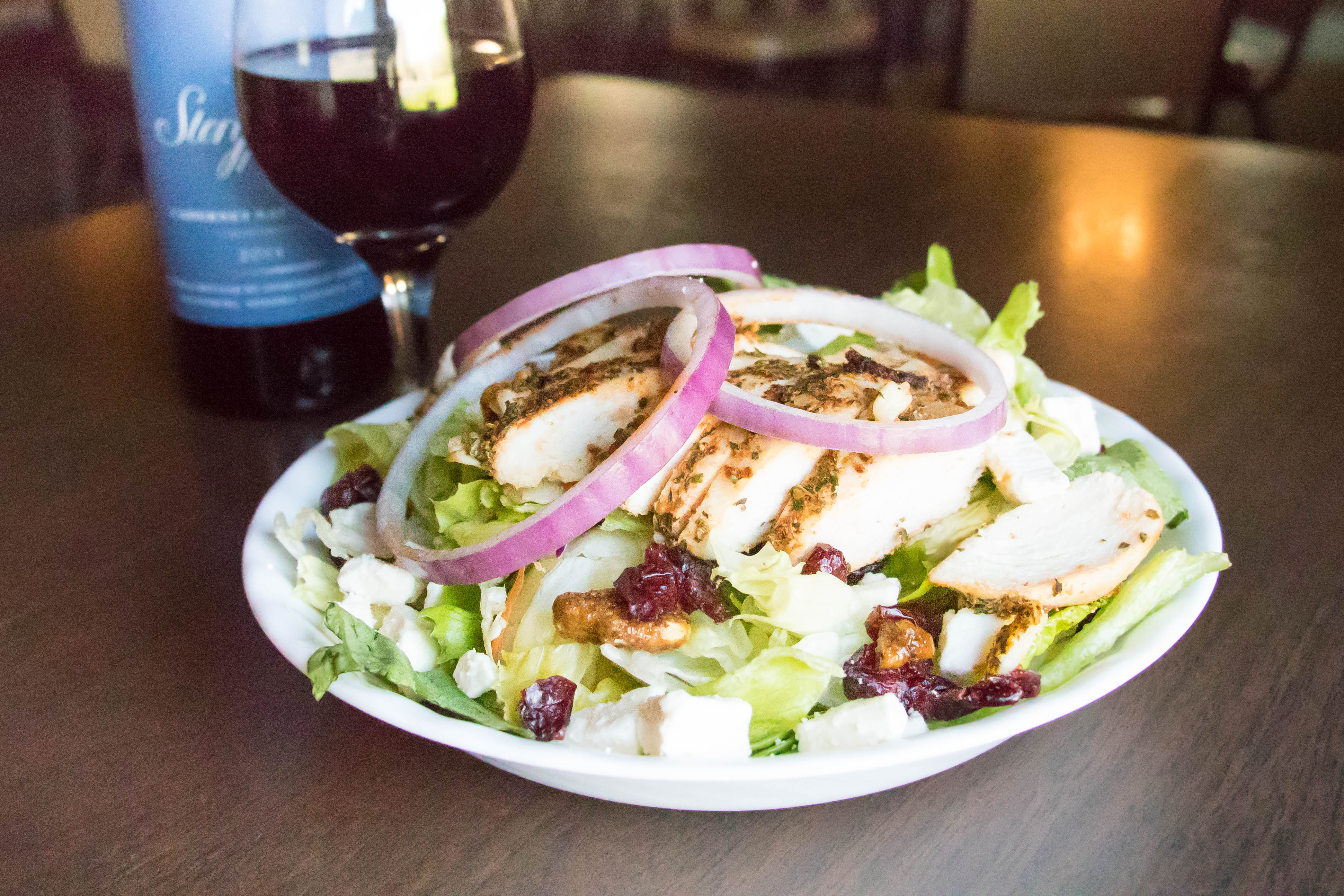 Wine and Salad