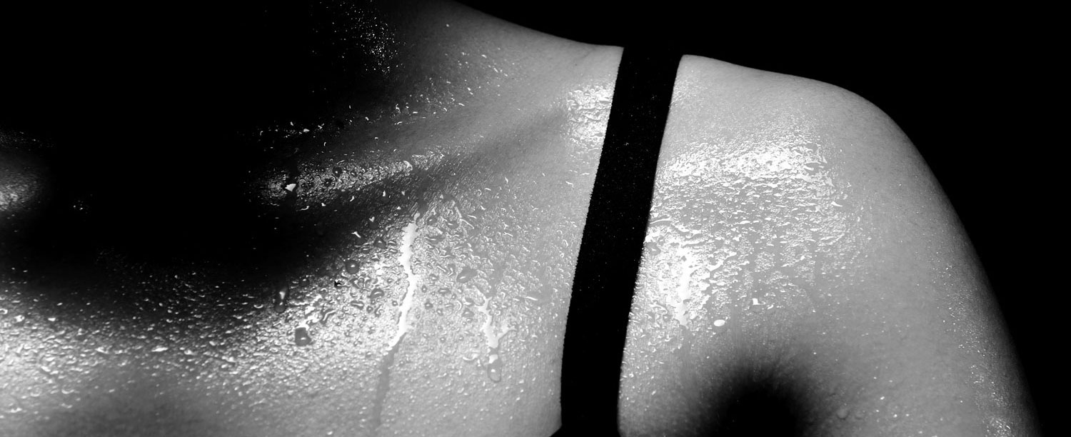 sweat on shoulders