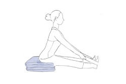 Drawing of a woman doing a seated forward bend