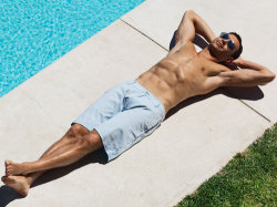 man-sunbathing