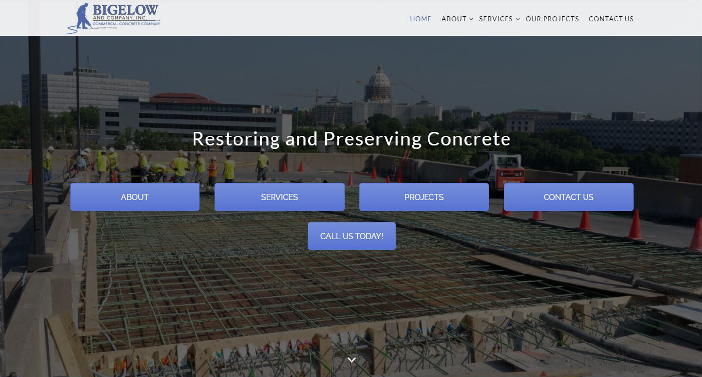 Commercial Concrete Contractor New Website design