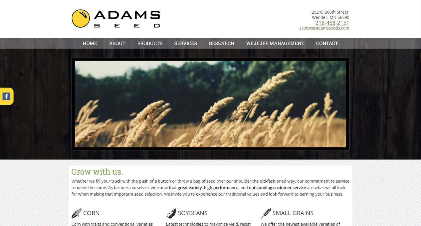 Seed Distributor New Website design