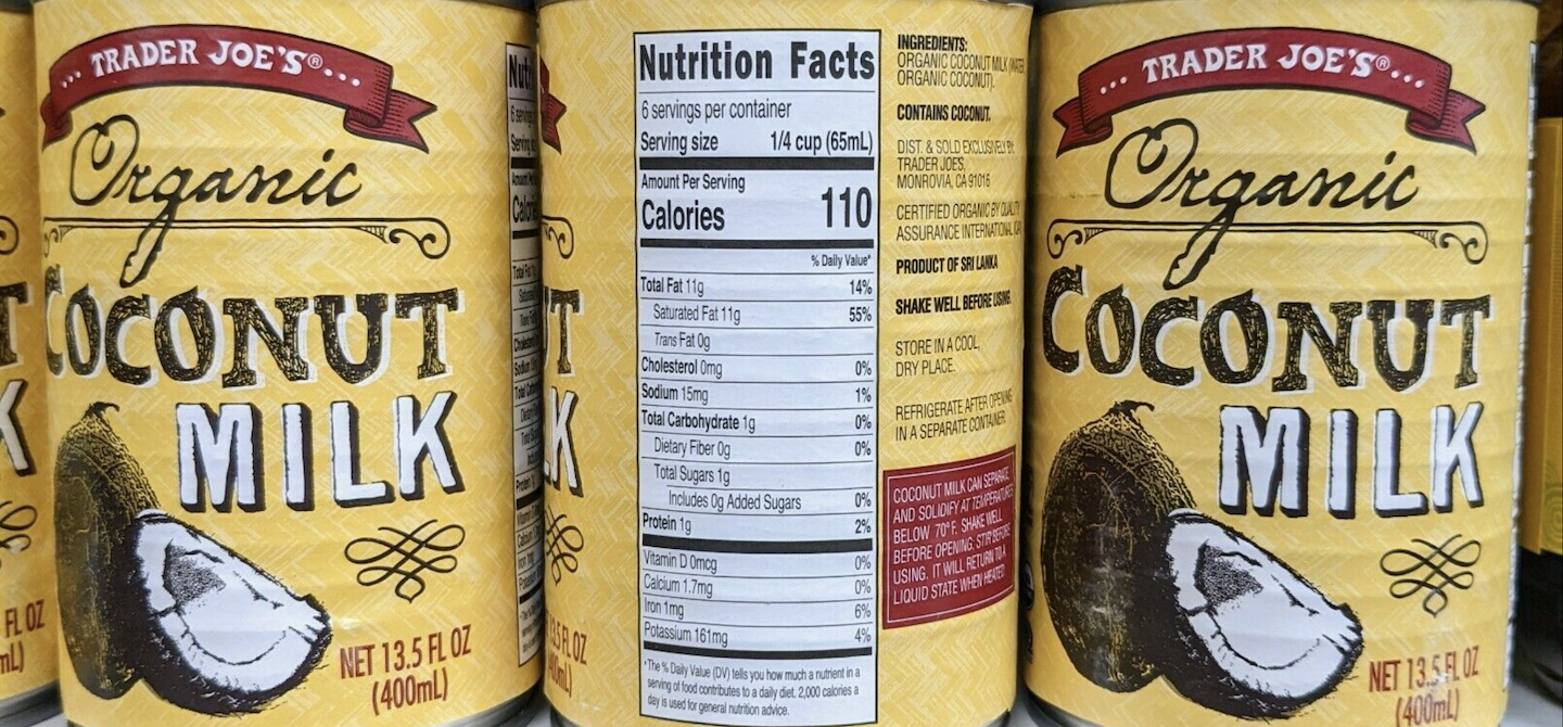 Trader Joe's coconut milk Trader Joe's coconut milk