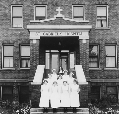vintage photograph of nurses at a hospital