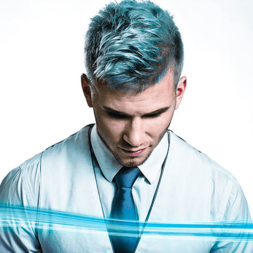 man-blue-hair
