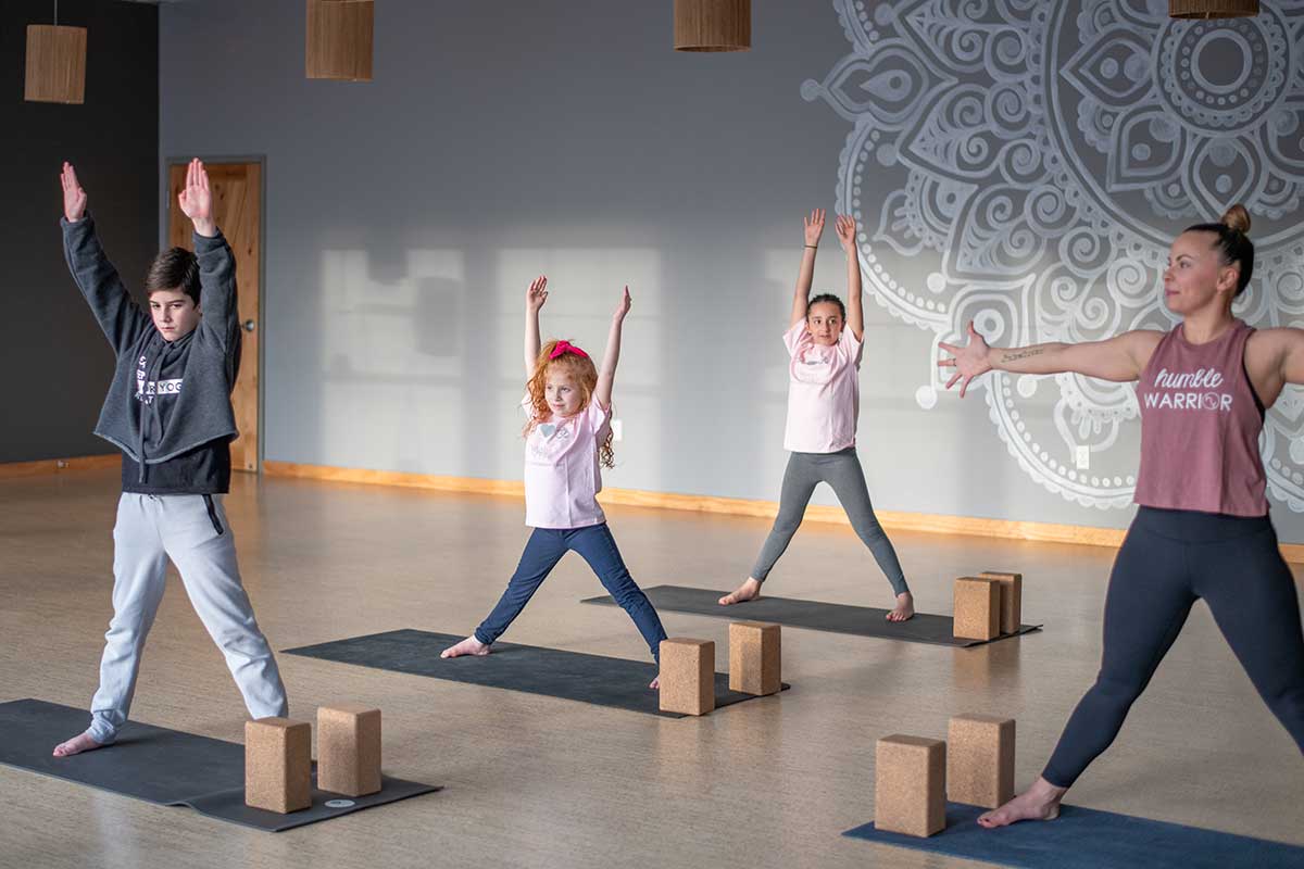 kids yoga workshop in session at honor yoga