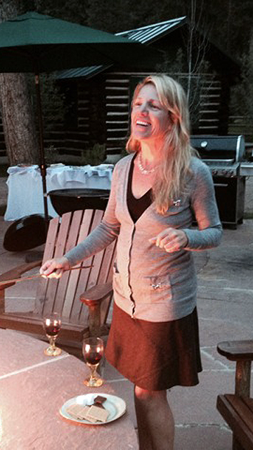 Julie Viellieu Roasting Marshmallows & Preparing S'Mores