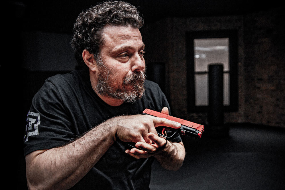 man holding gun