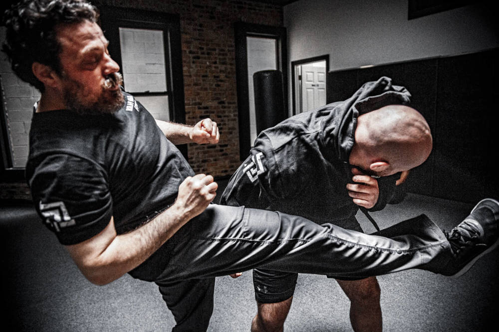 men face kick
