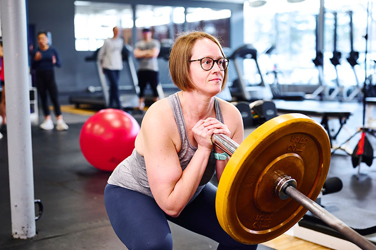 woman doing squats