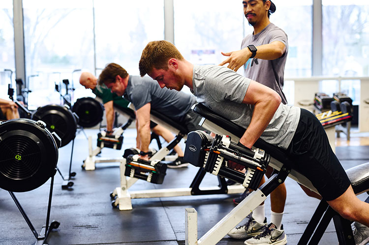 men doing group workout