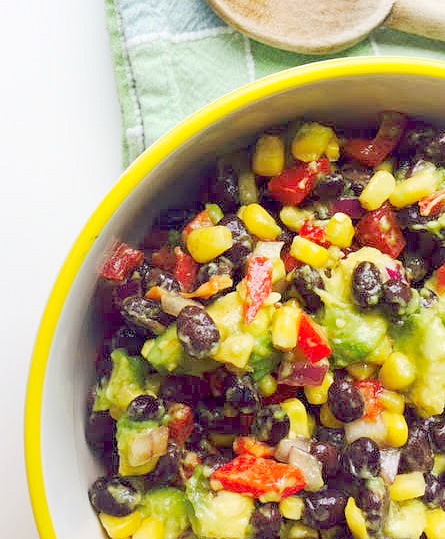 Black bean, avocado & corn salad with lime dressing