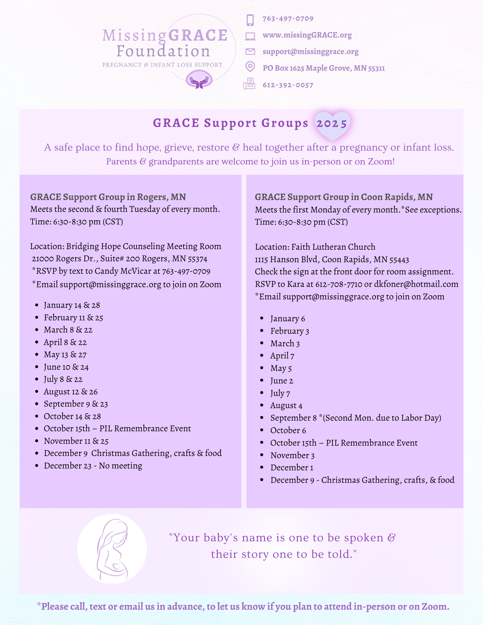 GRACE Support Groups 2025