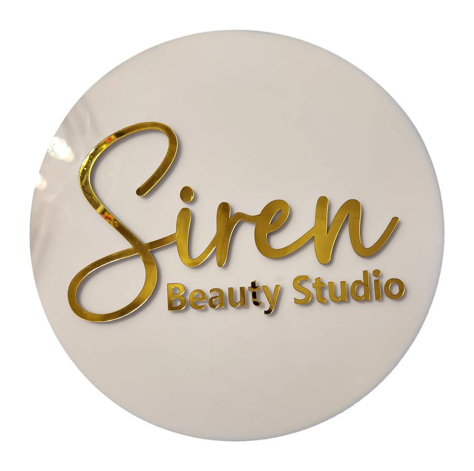 Signage from inside Siren Beauty Studio in Medina, OH