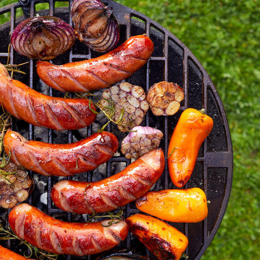 Food on a grill at The Club at Moffett Towers II
