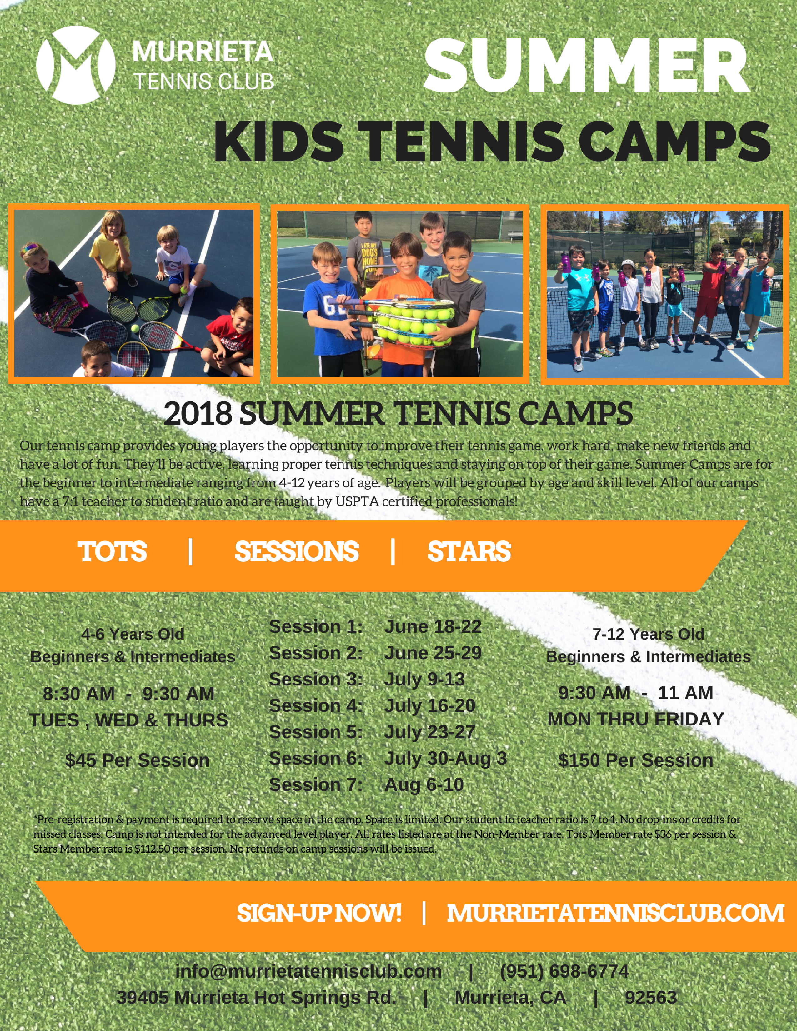 TOTS & STARS SUMMER TENNIS CAMPS