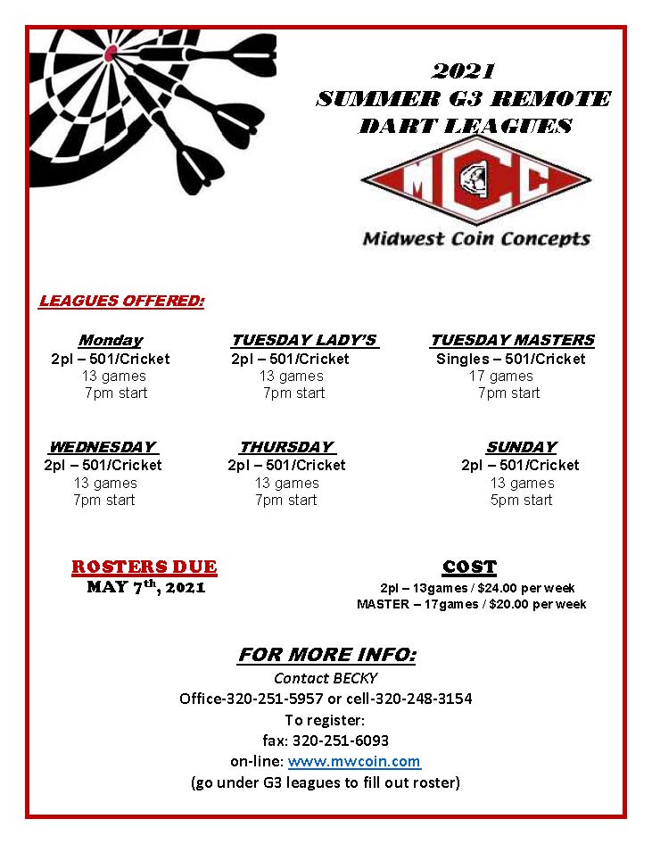 Darts Superior/Duluth Midwest Coin Concepts