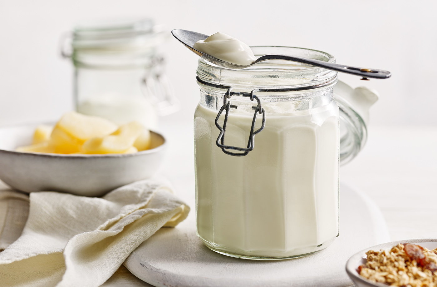 homemade yogurt jar plain