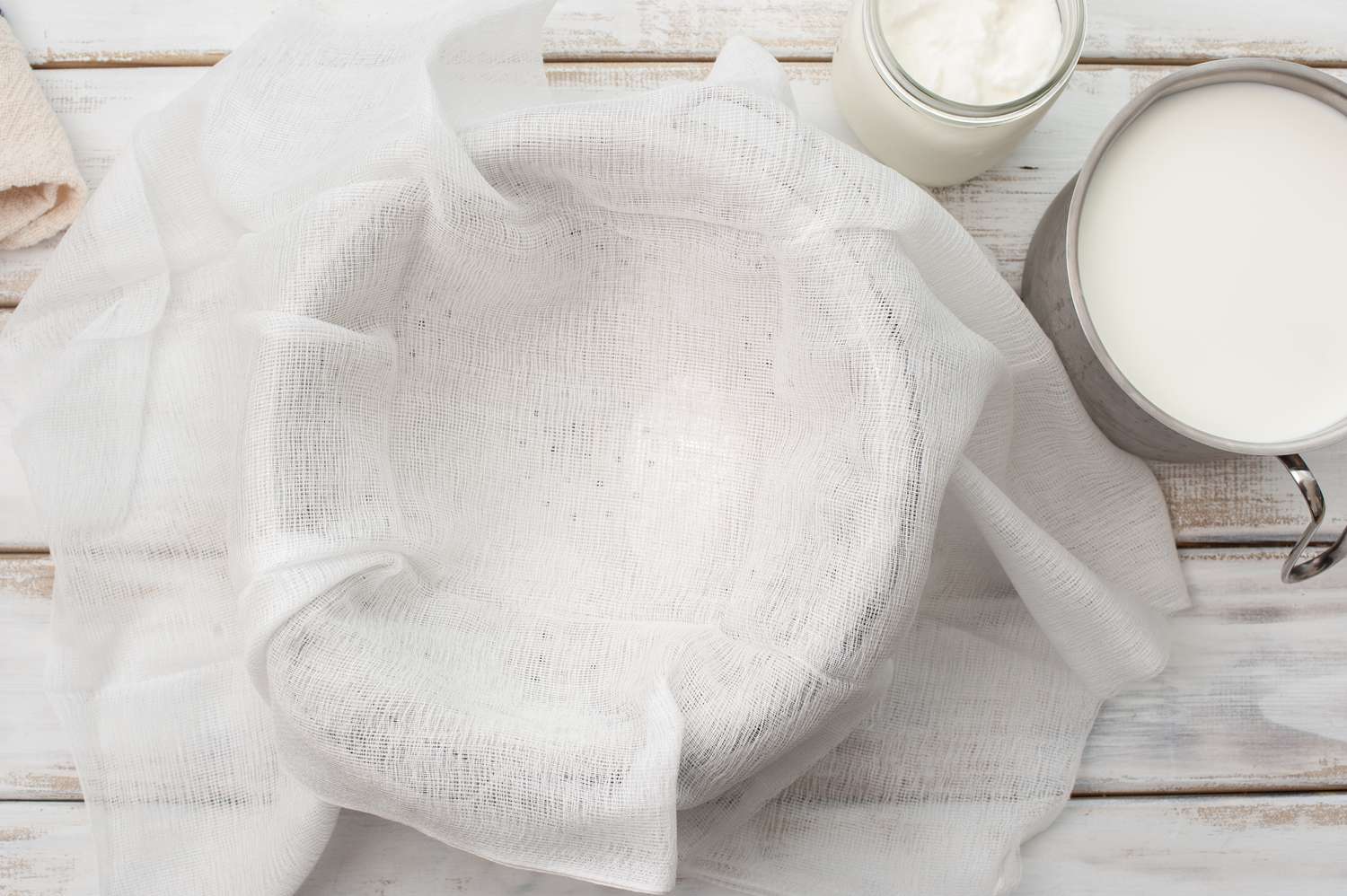 preps ricotta cheese cloth