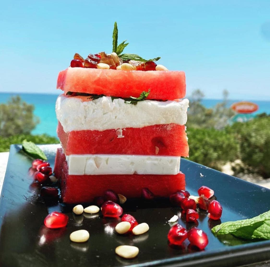 watermelon feta greek salad