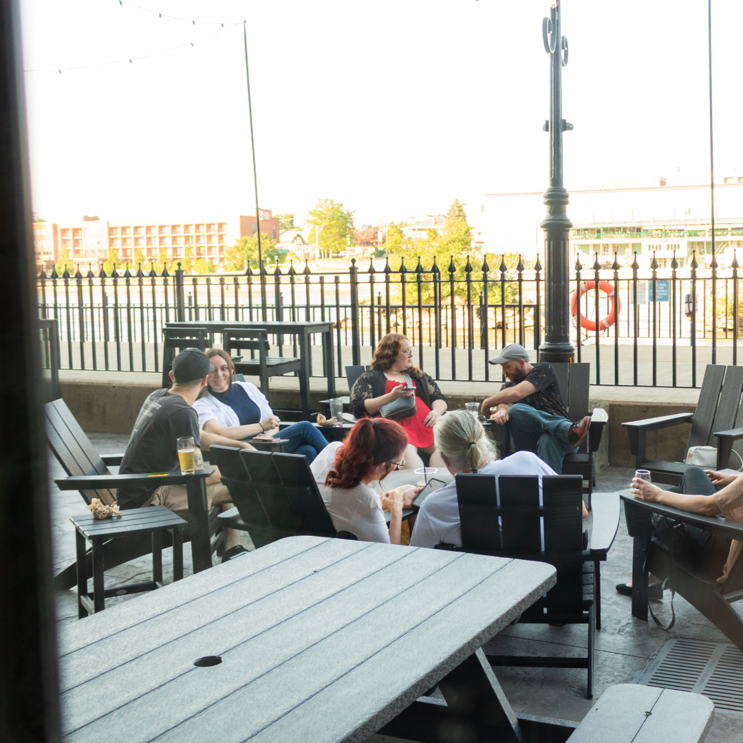 Old City Hall Brewery Oswego NY Tap Wall Underground Patio 3 square