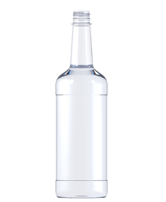 1 Liter Liquor Bottle - PET Plastic, Long Neck w/ 28 mm Finish