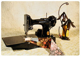 sewing machine with thread holder