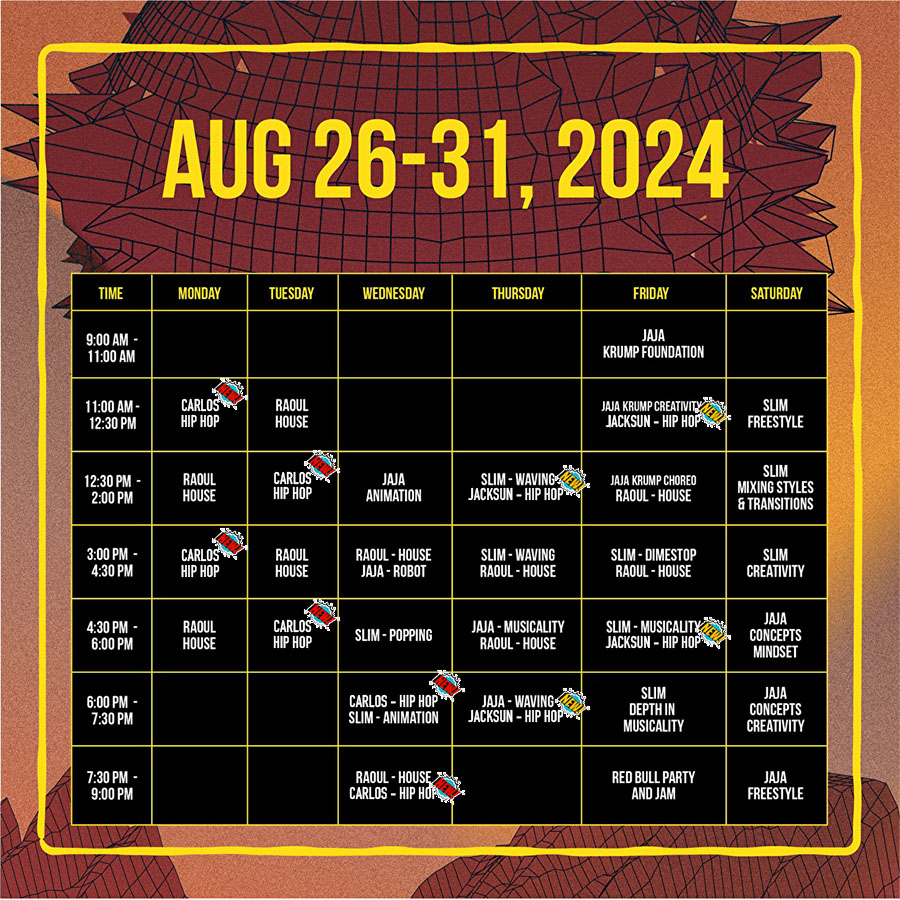 Streetdance Intensive's *Updated* Aug 26-31 Schedule