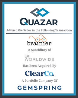 Quazar Advises Brainier Solutions in its Sale