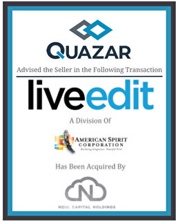 Quazar advised the seller Liveedit in this transaction